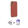 MARSİLYAN™- iPhone 11 Kılıf Yankı Serisi - Siyah Bilvis 5in1 3D Magic Cam Ekran Koruyucu + Raze Metal Kamera Lens - GS