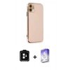 MARSİLYAN™- iPhone 11 Kılıf Yankı Serisi - Siyah Bilvis 5in1 3D Magic Cam Ekran Koruyucu + PVD Metal Kamera Lens - TU