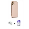 MARSİLYAN™- iPhone 11 Kılıf Yankı Serisi - Siyah Bilvis 5in1 3D Magic Cam Ekran Koruyucu + Pers Alüminyum Kamera Lens - YL
