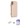 MARSİLYAN™- iPhone 11 Kılıf Yankı Serisi - Siyah Bilvis 5in1 3D Magic Cam Ekran Koruyucu + Renkli Kamera Lens Koruma Cam - YL