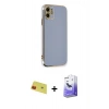 MARSİLYAN™- iPhone 11 Kılıf Yankı Serisi - Siyah Bilvis 5in1 5D Magic Hayalet Cam Ekran Koruyucu + Rainbow Kamera Lens Koruma Cam - KI