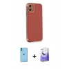 MARSİLYAN™- iPhone 11 Kılıf Yankı Serisi - Siyah Bilvis 5in1 5D Magic Hayalet Cam Ekran Koruyucu + Neon Fosforlu Kamera Lens - MI