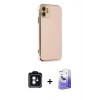 MARSİLYAN™- iPhone 11 Kılıf Yankı Serisi - Siyah Bilvis 5in1 5D Magic Hayalet Cam Ekran Koruyucu + PVD Metal Kamera Lens - MI