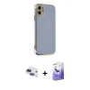 MARSİLYAN™- iPhone 11 Kılıf Yankı Serisi - Siyah Bilvis 5in1 5D Magic Hayalet Cam Ekran Koruyucu + Pers Alüminyum Kamera Lens - LT