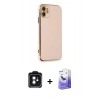 MARSİLYAN™- iPhone 11 Kılıf Yankı Serisi - Siyah Bilvis 5in1 5D Magic Hayalet Cam Ekran Koruyucu + PVD Metal Kamera Lens - SH