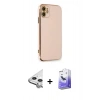 MARSİLYAN™- iPhone 11 Kılıf Yankı Serisi - Siyah Bilvis 5in1 5D Magic Hayalet Cam Ekran Koruyucu + Raze Metal Kamera Lens - GS