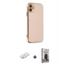 MARSİLYAN™- iPhone 11 Kılıf Yankı Serisi - Siyah Bilvis Hayalet Cam Ekran Koruyucu + Renkli Kamera Lens Koruma Cam - SI