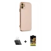 MARSİLYAN™- iPhone 11 Kılıf Yankı Serisi - Siyah Buffer Cam Ekran Koruyucu + Kamera Lens Koruma Cam - SF