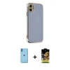 MARSİLYAN™- iPhone 11 Kılıf Yankı Serisi - Siyah Buffer Cam Ekran Koruyucu + Neon Fosforlu Kamera Lens - MI