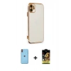 MARSİLYAN™- iPhone 11 Kılıf Yankı Serisi - Siyah Buffer Cam Ekran Koruyucu + Neon Fosforlu Kamera Lens - TU