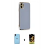 MARSİLYAN™- iPhone 11 Kılıf Yankı Serisi - Siyah Buffer Cam Ekran Koruyucu + Neon Fosforlu Kamera Lens - TU