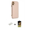 MARSİLYAN™- iPhone 11 Kılıf Yankı Serisi - Siyah Buffer Cam Ekran Koruyucu + Renkli Kamera Lens Koruma Cam - TU