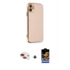 MARSİLYAN™- iPhone 11 Kılıf Yankı Serisi - Siyah Buffer Hayalet Cam Ekran Koruyucu + Kırmızı Pers Alüminyum Kamera Lens