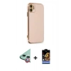 MARSİLYAN™- iPhone 11 Kılıf Yankı Serisi - Siyah Buffer Hayalet Cam Ekran Koruyucu + Raze Metal Kamera Lens - KI