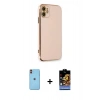 MARSİLYAN™- iPhone 11 Kılıf Yankı Serisi - Siyah Buffer Hayalet Cam Ekran Koruyucu + Neon Fosforlu Kamera Lens - TU