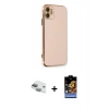 MARSİLYAN™- iPhone 11 Kılıf Yankı Serisi - Siyah Buffer Hayalet Cam Ekran Koruyucu + Pers Alüminyum Kamera Lens - YL