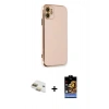 MARSİLYAN™- iPhone 11 Kılıf Yankı Serisi - Siyah Buffer Hayalet Cam Ekran Koruyucu + Pers Alüminyum Kamera Lens - GD