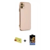 MARSİLYAN™- iPhone 11 Kılıf Yankı Serisi - Siyah Buffer Hayalet Cam Ekran Koruyucu + Rainbow Kamera Lens Koruma Cam - KI