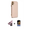 MARSİLYAN™- iPhone 11 Kılıf Yankı Serisi - Siyah Buffer Hayalet Cam Ekran Koruyucu + Raze Metal Kamera Lens - SH