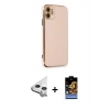 MARSİLYAN™- iPhone 11 Kılıf Yankı Serisi - Siyah Buffer Hayalet Cam Ekran Koruyucu + Raze Metal Kamera Lens - GS