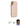 MARSİLYAN™- iPhone 11 Kılıf Yankı Serisi - Siyah Buffer Hayalet Cam Ekran Koruyucu + Renkli Kamera Lens Koruma Cam - SI