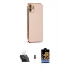 MARSİLYAN™- iPhone 11 Kılıf Yankı Serisi - Siyah Buffer Hayalet Cam Ekran Koruyucu + Şeffaf Kamera Lens Koruma Cam