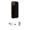 MARSİLYAN™- iPhone 11 Kılıf Yankı Serisi - Siyah Joko Magic 5D Cam + Pers Alüminyum Kamera Lens - GD