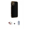 MARSİLYAN™- iPhone 11 Kılıf Yankı Serisi - Siyah Joko Magic 5D Cam + Pers Alüminyum Kamera Lens - KI