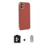 MARSİLYAN™- iPhone 11 Kılıf Yankı Serisi - Siyah Joko Magic 5D Cam + PVD Metal Kamera Lens - MI
