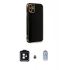 MARSİLYAN™- iPhone 11 Kılıf Yankı Serisi - Siyah Joko Magic 5D Cam + PVD Metal Kamera Lens - MI