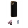 MARSİLYAN™- iPhone 11 Kılıf Yankı Serisi - Siyah Joko Magic 5D Cam + Siyah Raze Metal Kamera Lens