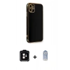 MARSİLYAN™- iPhone 11 Kılıf Yankı Serisi - Siyah Joko Magic 5D Cam + PVD Metal Kamera Lens - TU