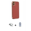 MARSİLYAN™- iPhone 11 Kılıf Yankı Serisi - Siyah Joko Magic 5D Cam + Yeşil Pers Alüminyum Kamera Lens