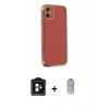 MARSİLYAN™- iPhone 11 Kılıf Yankı Serisi - Siyah Joko Magic 5D Cam + PVD Metal Kamera Lens - YL