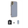 MARSİLYAN™- iPhone 11 Kılıf Yankı Serisi - Siyah Joko Magic 5D Cam + PVD Metal Kamera Lens - YL