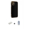 MARSİLYAN™- iPhone 11 Kılıf Yankı Serisi - Siyah Joko Magic 5D Cam + Renkli Kamera Lens Koruma Cam - YL