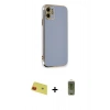 MARSİLYAN™- iPhone 11 Kılıf Yankı Serisi - Siyah Joko Magic 5D Hayalet Cam + Kırmızı Rainbow Kamera Lens Koruma Cam