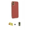 MARSİLYAN™- iPhone 11 Kılıf Yankı Serisi - Siyah Joko Magic 5D Hayalet Cam + Kırmızı Rainbow Kamera Lens Koruma Cam