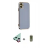 MARSİLYAN™- iPhone 11 Kılıf Yankı Serisi - Siyah Joko Magic 5D Hayalet Cam + Raze Metal Kamera Lens - KI