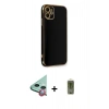 MARSİLYAN™- iPhone 11 Kılıf Yankı Serisi - Siyah Joko Magic 5D Hayalet Cam + Raze Metal Kamera Lens - KI