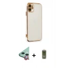 MARSİLYAN™- iPhone 11 Kılıf Yankı Serisi - Siyah Joko Magic 5D Hayalet Cam + Raze Metal Kamera Lens - KI