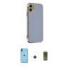 MARSİLYAN™- iPhone 11 Kılıf Yankı Serisi - Siyah Joko Magic 5D Hayalet Cam + Neon Fosforlu Kamera Lens - MI