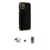 MARSİLYAN™- iPhone 11 Kılıf Yankı Serisi - Siyah Joko Magic 5D Hayalet Cam + Pers Alüminyum Kamera Lens - LT