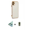 MARSİLYAN™- iPhone 11 Kılıf Yankı Serisi - Siyah Joko Magic 5D Hayalet Cam + Raze Metal Kamera Lens - MI