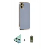 MARSİLYAN™- iPhone 11 Kılıf Yankı Serisi - Siyah Joko Magic 5D Hayalet Cam + Raze Metal Kamera Lens - MI