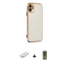 MARSİLYAN™- iPhone 11 Kılıf Yankı Serisi - Siyah Joko Magic 5D Hayalet Cam + Renkli Kamera Lens Koruma Cam - TU