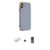 MARSİLYAN™- iPhone 11 Kılıf Yankı Serisi - Siyah Joko Magic 5D Hayalet Cam + Renkli Kamera Lens Koruma Cam - TU