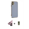 MARSİLYAN™- iPhone 11 Kılıf Yankı Serisi - Siyah Joko Magic 5D Hayalet Cam + Raze Metal Kamera Lens - SH