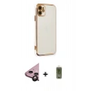 MARSİLYAN™- iPhone 11 Kılıf Yankı Serisi - Siyah Joko Magic 5D Hayalet Cam + Raze Metal Kamera Lens - SH