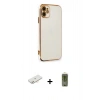 MARSİLYAN™- iPhone 11 Kılıf Yankı Serisi - Siyah Joko Magic 5D Hayalet Cam + Renkli Kamera Lens Koruma Cam - YL